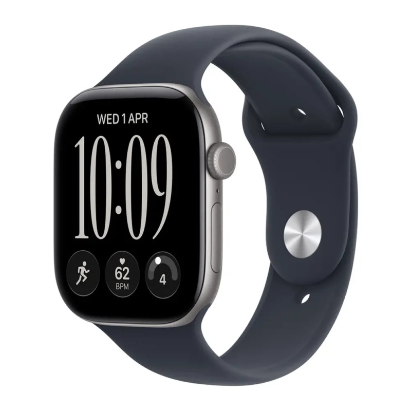 Apple Watch Series 12 Cellular (46mm) Vesmírně šedý hliník s námořnicky modrým sportovním řemínkem S
