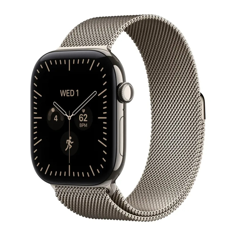 Apple Watch Series 12 Cellular (46mm) Přírodní titan s přírodním milánským tahem S/M