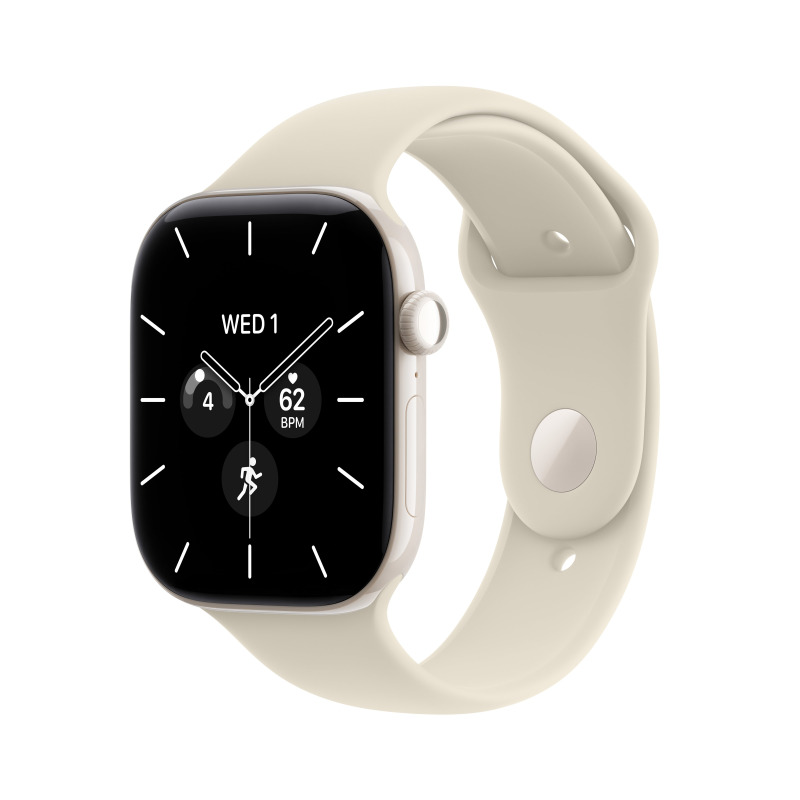 Apple Watch Series 12 Cellular (42mm) Perlově bílá keramika s pískovým sportovním řemínkem S/M