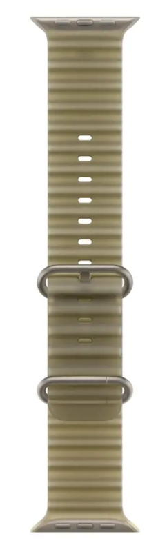 Apple Watch 49/46/45/44mm průsvitně chaluhový oceánský řemínek z přírodního titanu