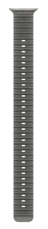 Apple Watch 49/46/45/44mm průsvitně černý oceánský řemínek z přírodního titanu – prodloužení