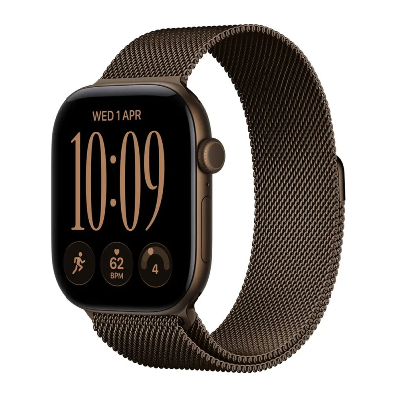 Apple Watch Series 12 Cellular (46mm) Tmavě bronzový hliník s tmavě bronzovým milánským tahem M/L