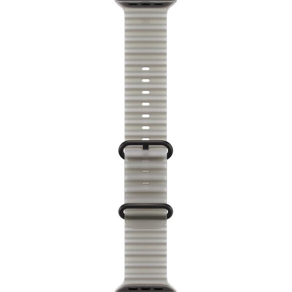 Apple Watch 49/46/45/44mm průsvitně šedý oceánský řemínek z černého titanu