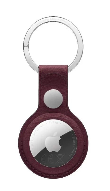 Apple FineWoven klíčenka na AirTag burgundsky červená