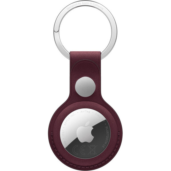 Apple FineWoven klíčenka na AirTag burgundsky červená