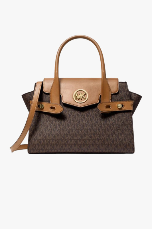 Michael Kors CARMEN medium flap messenger satchel bag hnědá monogram dámská kabelka