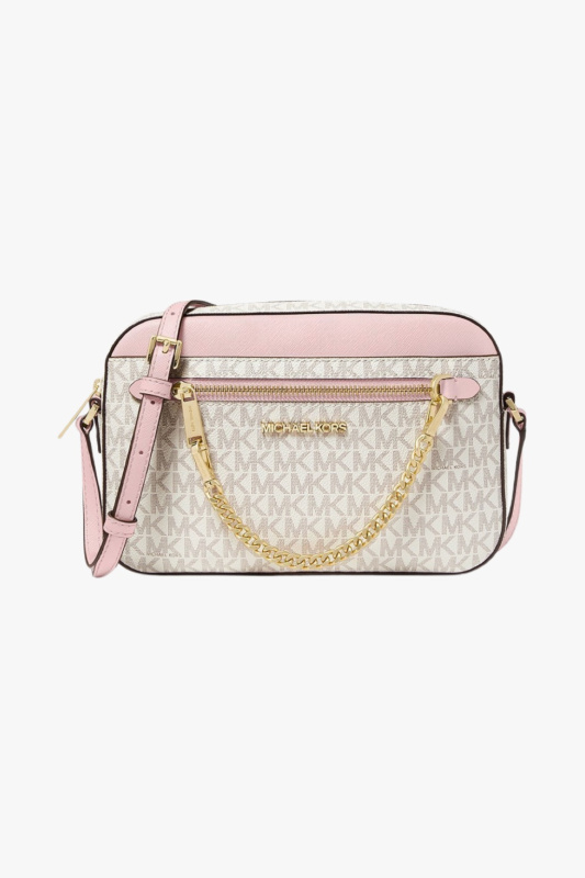 Michael Kors JET SET ITEM crossbody chain monogram powder blush dámská kabelka