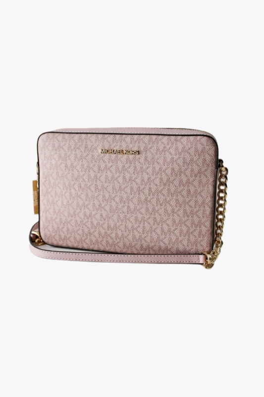 Michael Kors JET SET ITEM crossbody LG EW dark powder blush monogram dámská kabelka