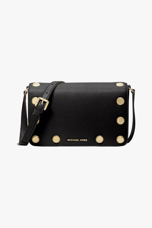Michael Kors HOLLY medium flap crossbody černá kožená dámská kabelka
