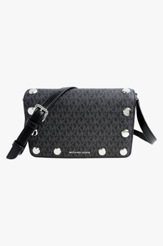 Michael Kors HOLLY medium flap crossbody černá monogram dámská kabelka