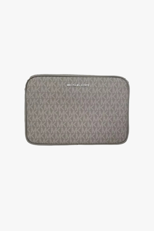 Michael Kors JET SET ITEM crossbody LG EW pearl grey monogram dámská kabelka