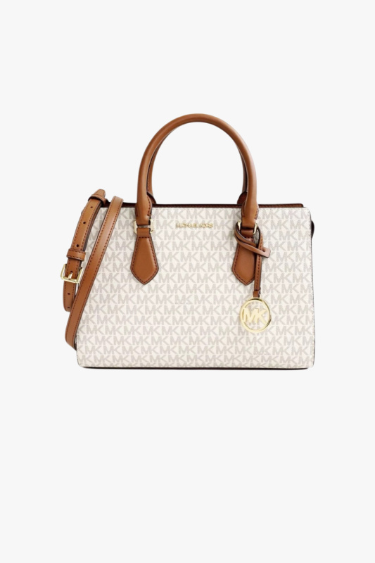 Michael Kors SHEILA medium satchel vanilla monogram dámská kabelka