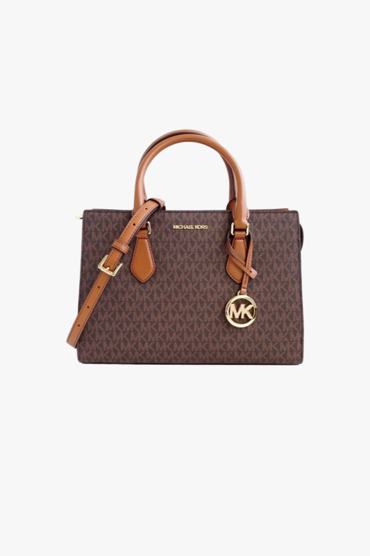 Michael Kors SHEILA medium satchel brown monogram dámská kabelka