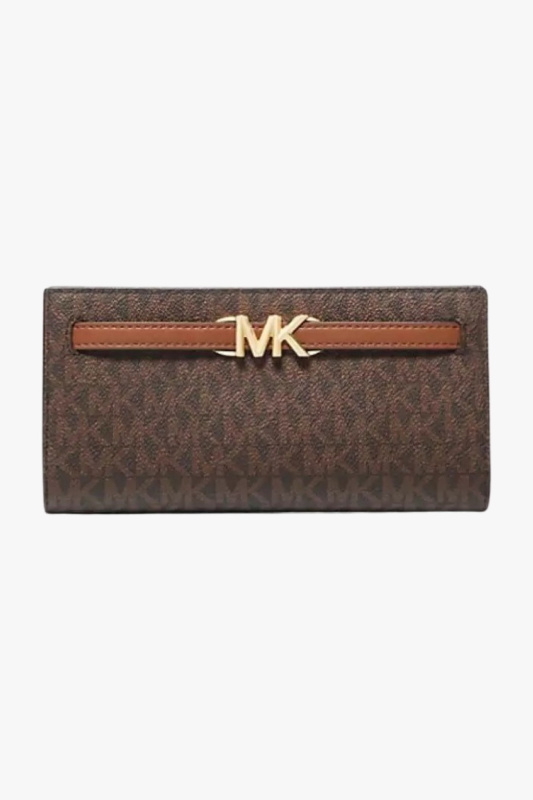 Michael Kors REED large snap wallet dámská peněženka hnědá monogram