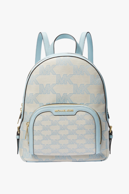 Michael Kors JAYCEE MD logo jacquard backpack vista blue dámský batoh