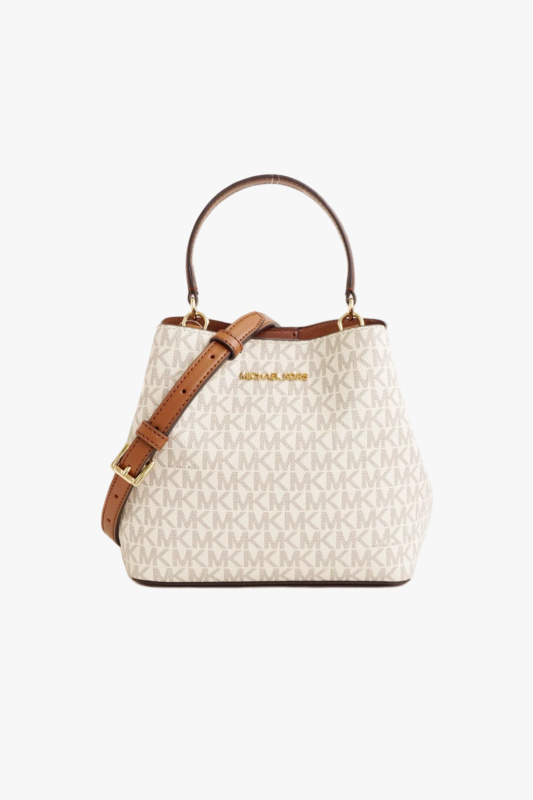 Michael Kors PRATT small bucket messenger vanilla multi dámská kabelka