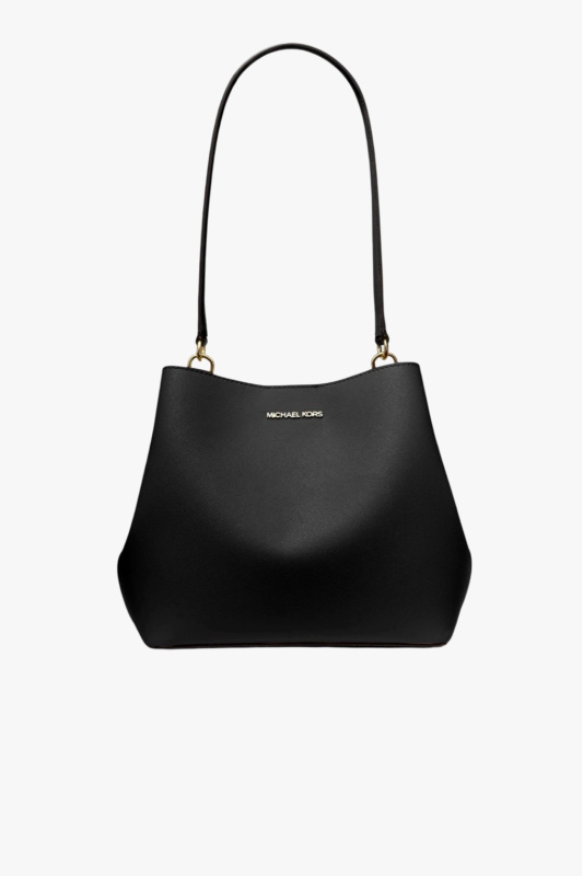 Michael Kors PRATT medium bucket shoulder kožená dámská kabelka černá
