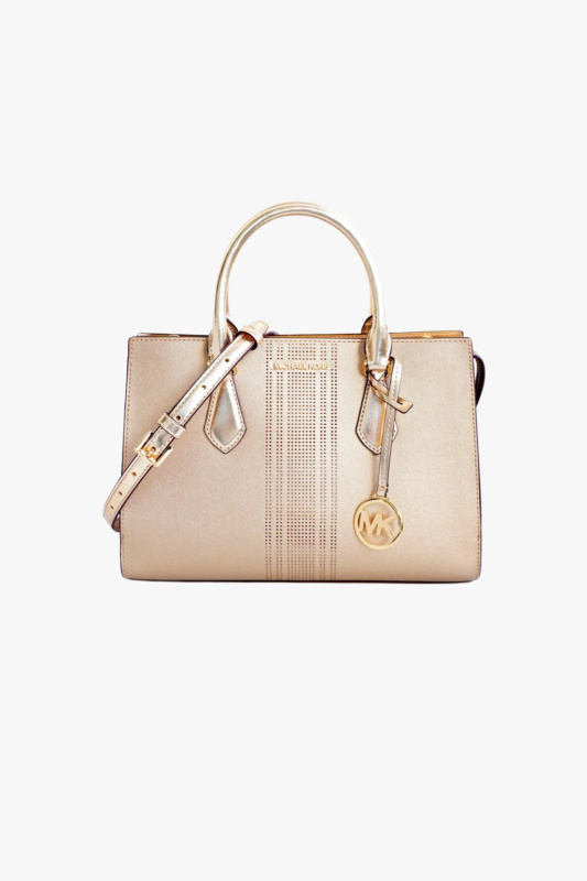 Michael Kors SHEILA medium satchel leather zlatá dámská kabelka