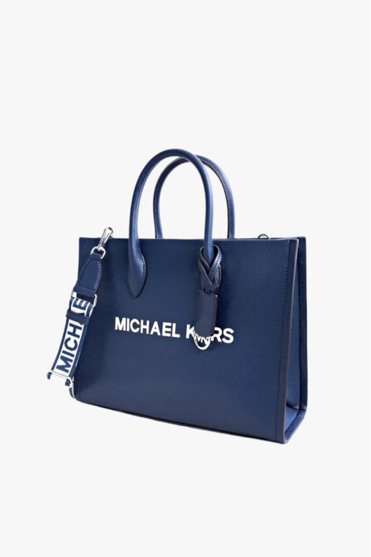 Michael Kors MIRELLA crossbody bag medium dámská kožená kabelka námořnicky modrá