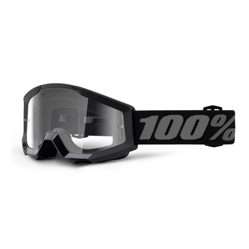 Dětské motokrosové brýle 100% Strata Mini Gron černá, čiré plexi