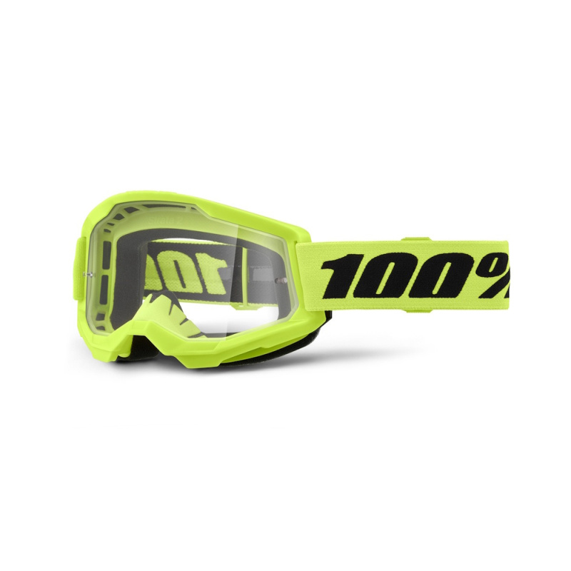 Motokrosové brýle 100% Strata 2 New Neon Yellow, čiré plexi