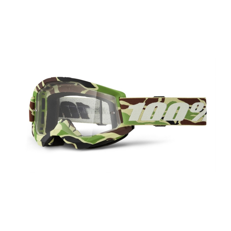 Motokrosové brýle 100% Strata 2 New War camo, čiré plexi