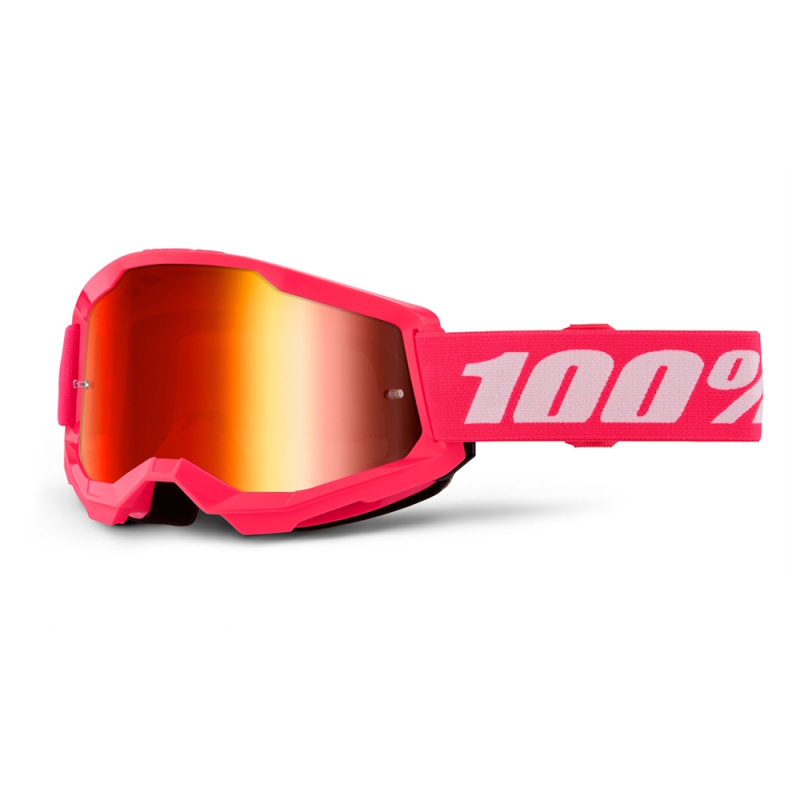 Motokrosové brýle 100% Strata 2 New Mirror Růžové, červené plexi