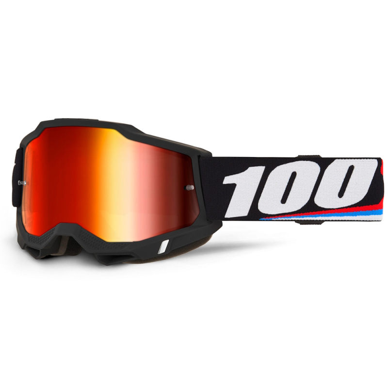 Motokrosové brýle 100% Accuri 2 Mirror Magnus černá, červené plexi