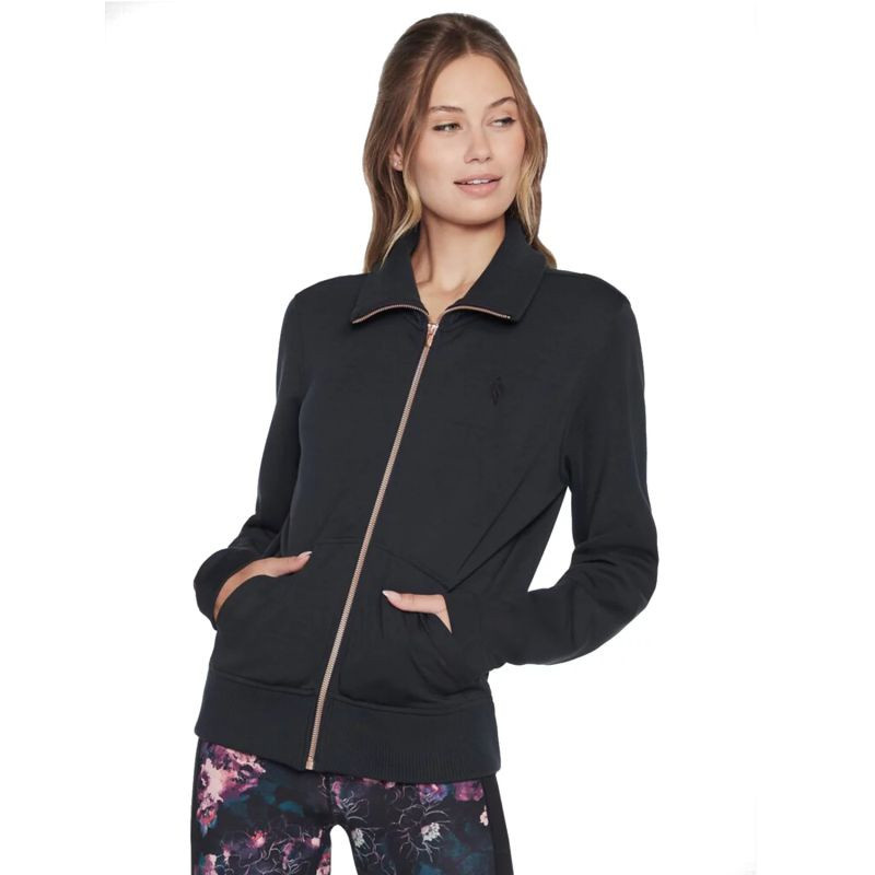 Skechers Mikina bez kapuce Skechcloud Jacket WJA288-BLK Black L m