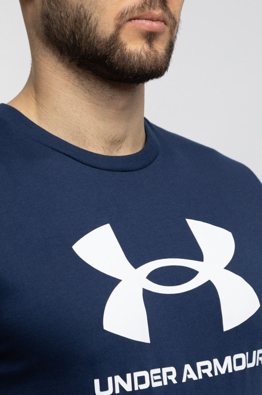 Pánské tričko 1382883 408 Tmavě modrá vzor - Under Armour tmavě modrá s bílou 3XL