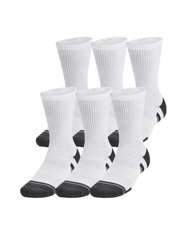 6PACK ponožky Under Armour bílé (1386242 101) L