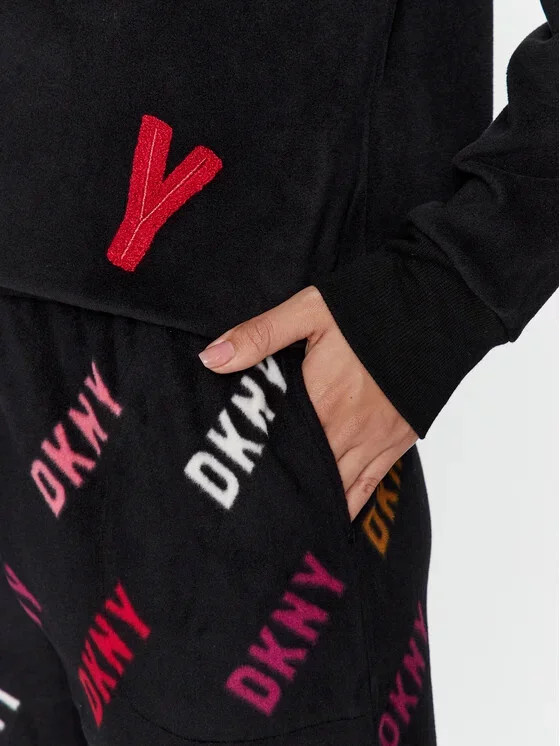 Dámské pyžamo YI2822686F černé se vzorem - DKNY M