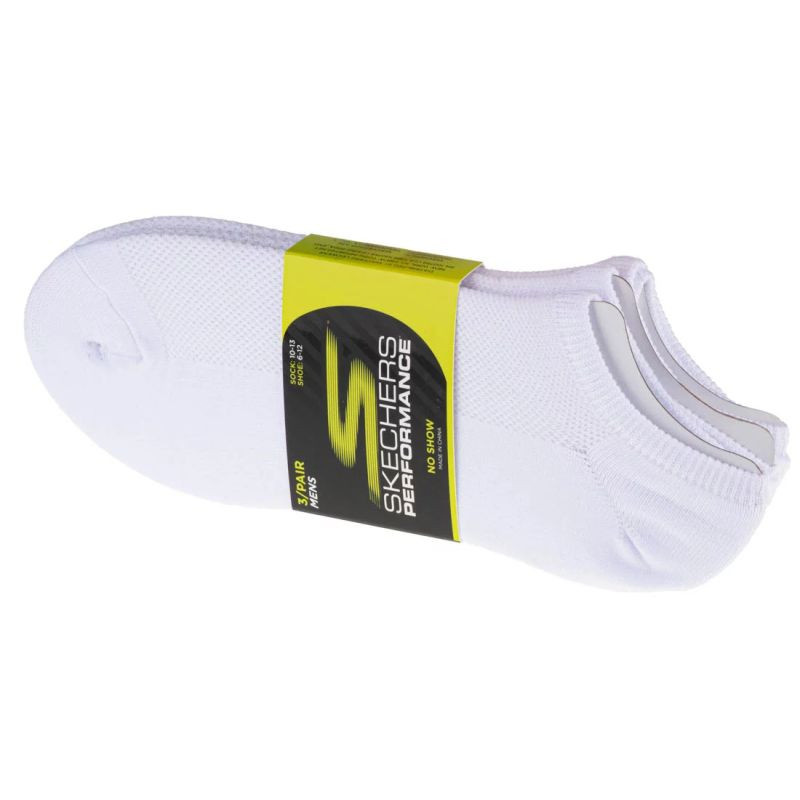 Skechers 3pk No Show Stretch Socks S101715-WHT White 41-46 41-46