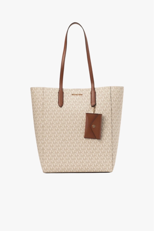 Michael Kors VINCENT large tote with card case vanilla monogram dámská kabelka a peněženka