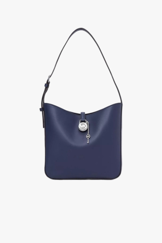 Michael Kors LYRA small bucket shoulder leather modrá dámská kabelka