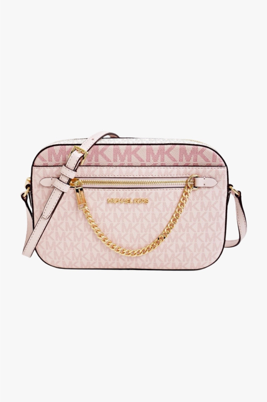Michael Kors JET SET ITEM crossbody chain monogram powder blush multi dámská kabelka