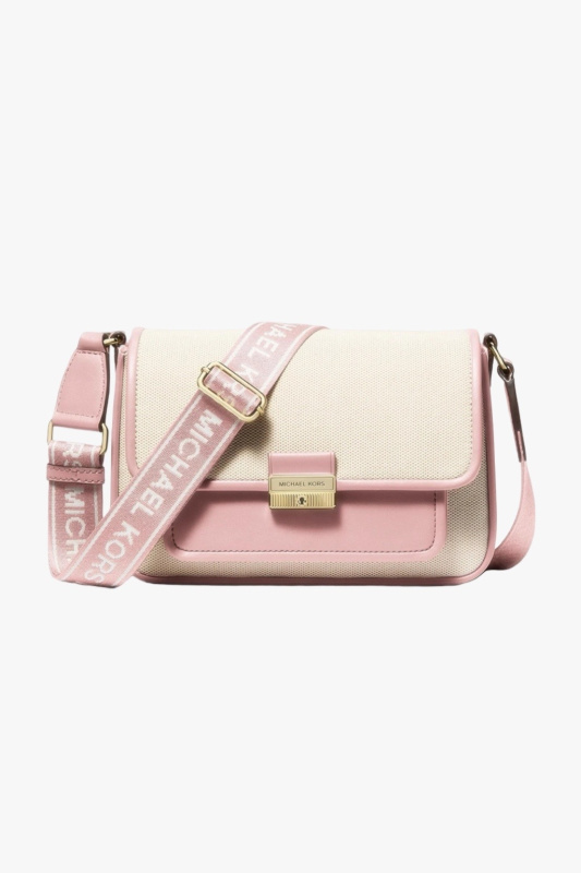 Michael Kors BRADSHAW MD pkt messenger jacquard natural powder blush dámská kabelka