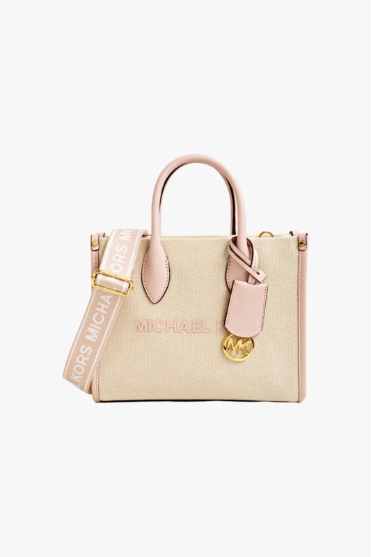 Michael Kors MIRELLA crossbody bag small dámská kabelka jacquard natural powder blush