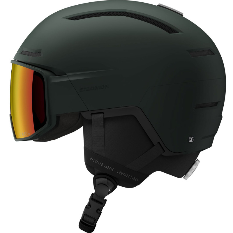 Salomon Driver Pro Sigma, lyžařská helma s hledím, tmavě zelená