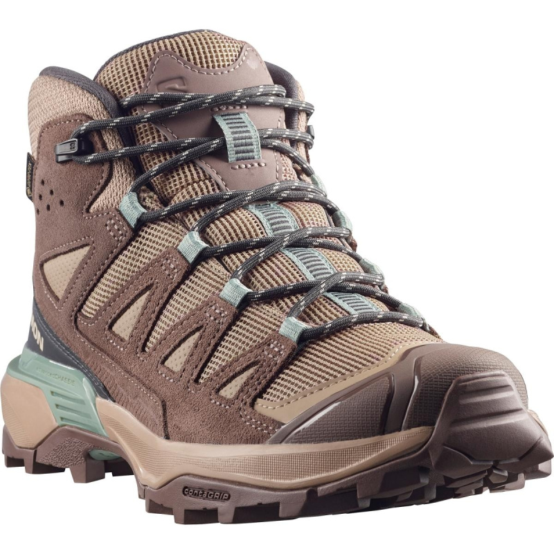 Salomon X ultra 360 LTR MID GTX EU 40 ⅔, Desert Tan/Iron/Green Milieu Dámské turistické boty