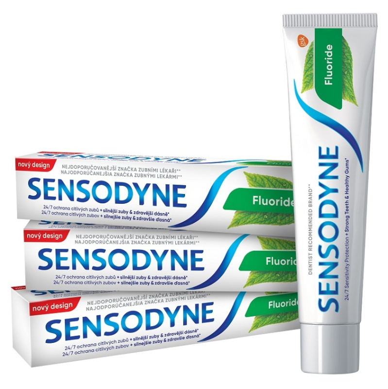 Sensodyne Fluoride zubní pasta pro citlivé zuby 3x75 ml