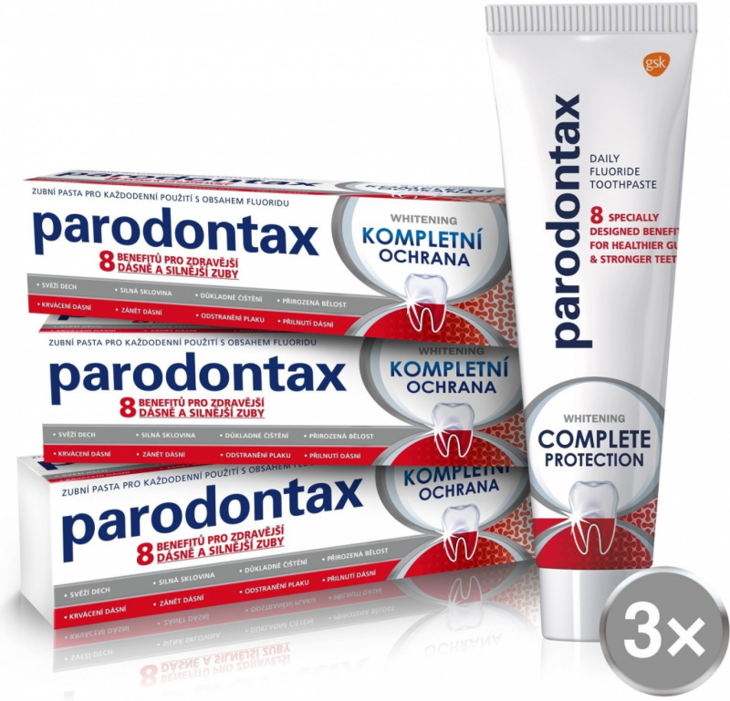 Parodontax Complete Protection Whitening bělicí zubní pasta s fluoridem 3x75 ml