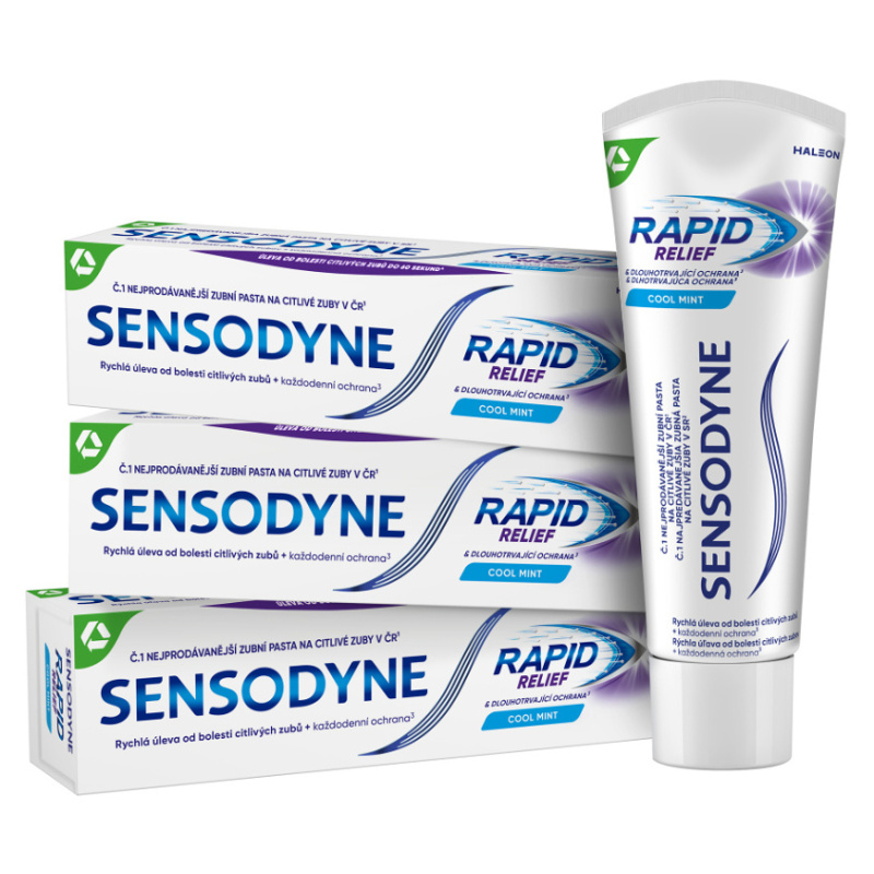 Sensodyne Rapid zubní pasta s fluoridem pro citlivé zuby 3x75 ml