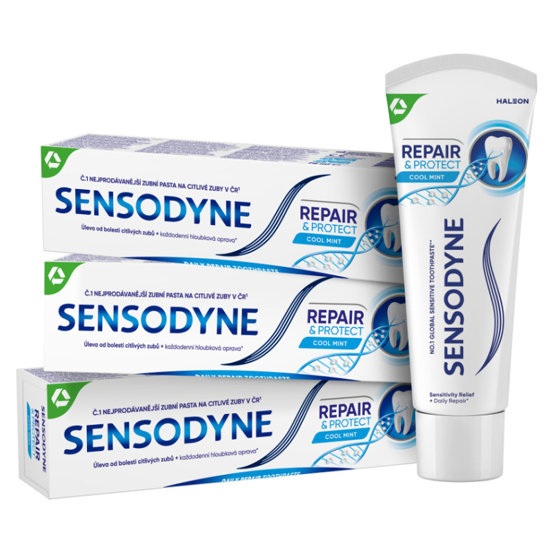 Sensodyne Repair & Protect Cool Mint zubní pasta pro citlivé zuby 3x75 ml