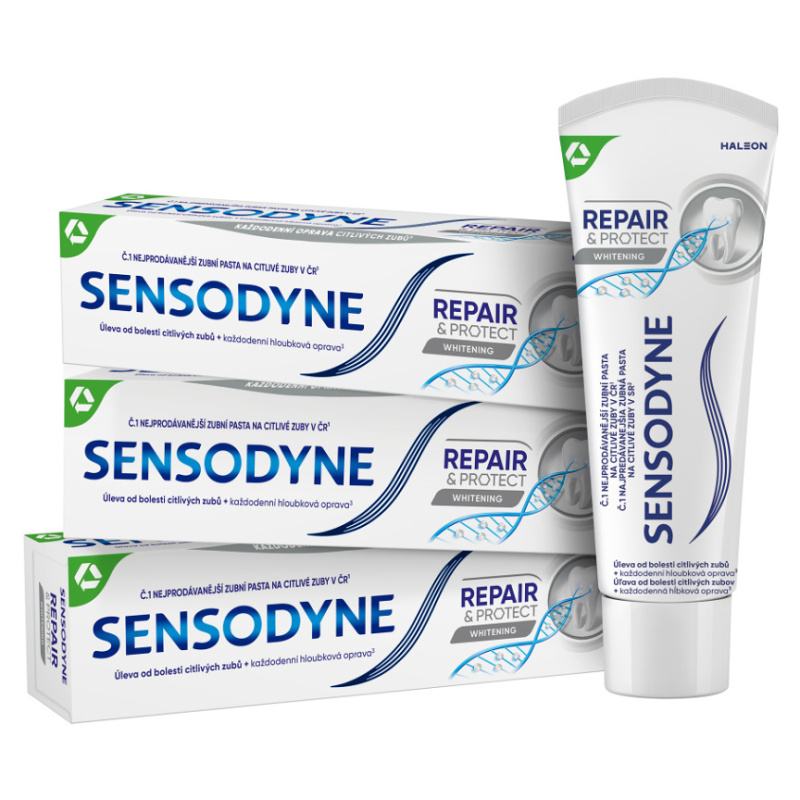 Sensodyne Repair & Protect Whitening bělicí zubní pasta pro citlivé zuby 3x75 ml