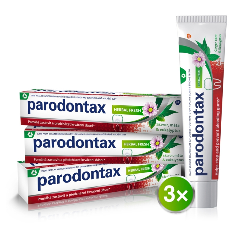 Parodontax Herbal Fresh zubní pasta proti krvácení dásní 3x75 ml