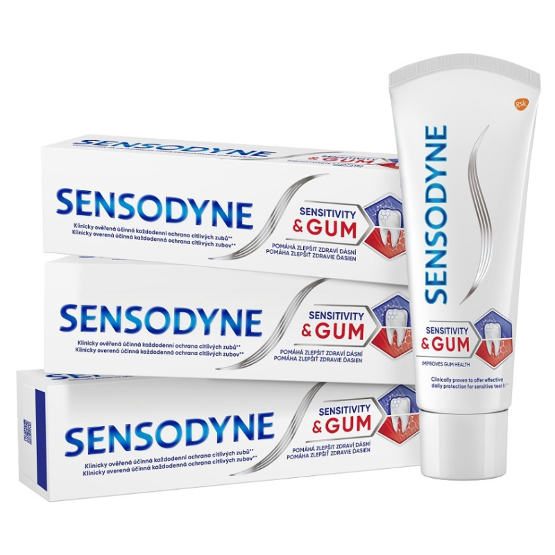 Sensodyne Sensitivity & Gum zubní pasta pro citlivé zuby Mint 3x75 ml