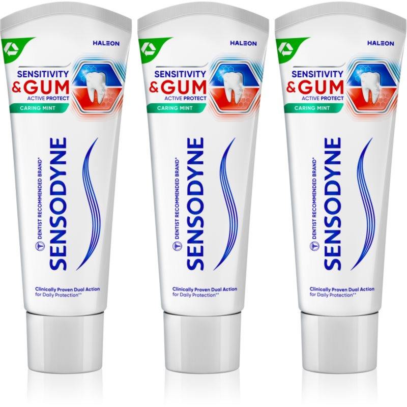 Sensodyne Sensitivity & Gum zubní pasta pro citlivé zuby Mint 3x75 ml