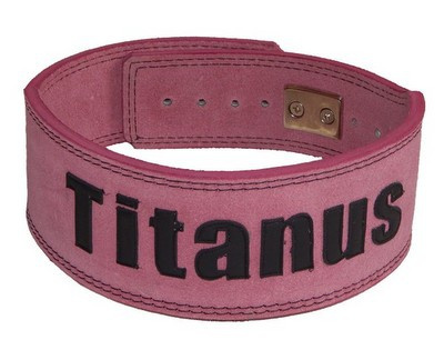 Titánus fitness opasek s pákovou přezkou růžový  - L