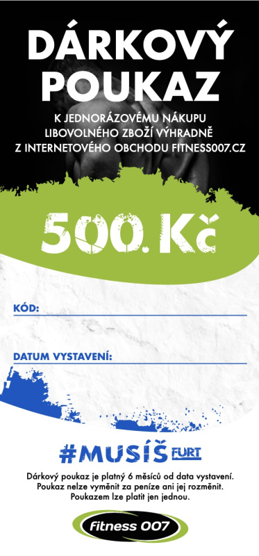 Dárkový poukaz Fitness007 500 Kč pro kluka